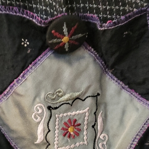 GEORGE KLEIN! 1990s Patchwork Artsy Long Sleeve - Picture 3 of 10